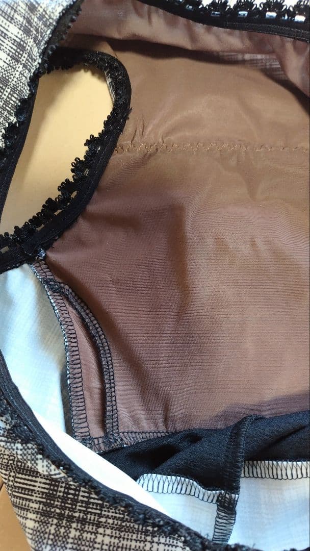 Ｍ～L∕ツイードニット風チェックにフリルで大人可愛いクラシックなバレエレオタード