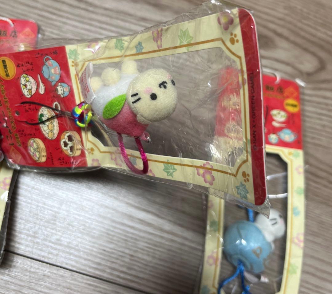 平成レトロ　にゃんこ飯店　ASIANマスコットストラップ　3コセット