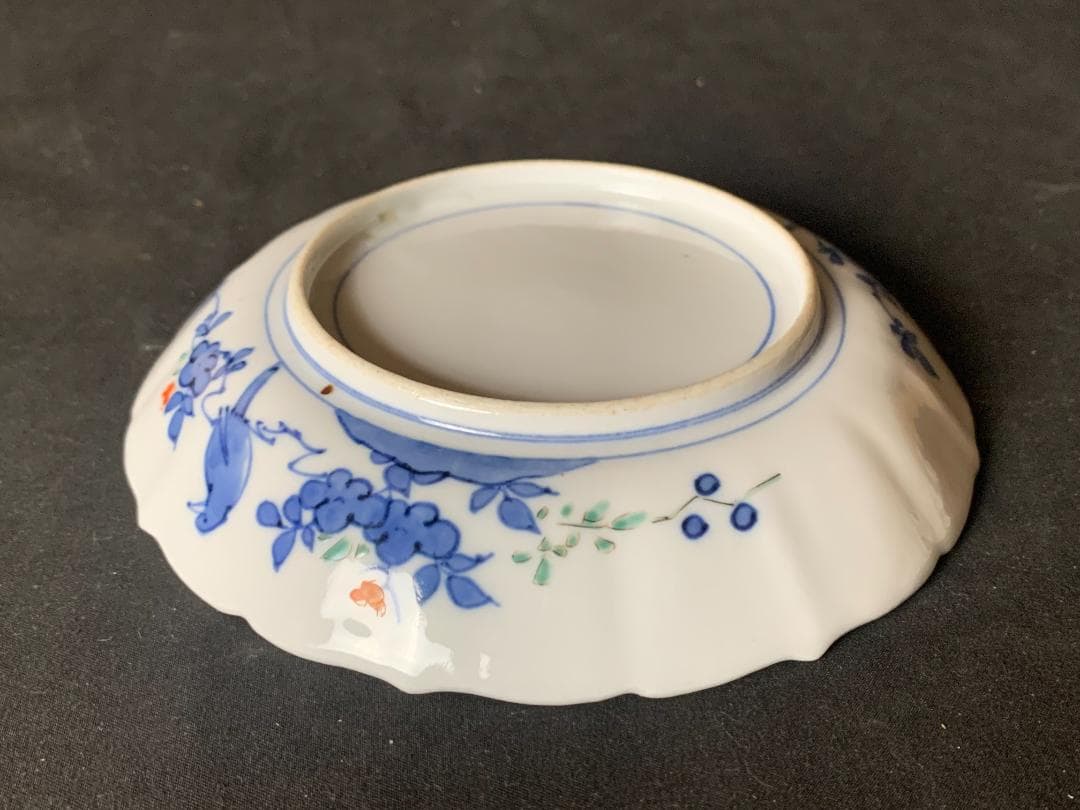 江戸元禄期 柿右衛門 濁手 色絵 梅に鶯 花鳥図 中皿 古伊万里 540