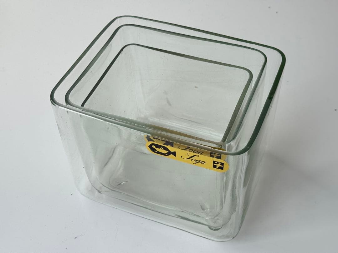 【未使用】金魚鉢 昭和レトロ 曽我ガラス 3個セット 箱付き アンティーク 骨董