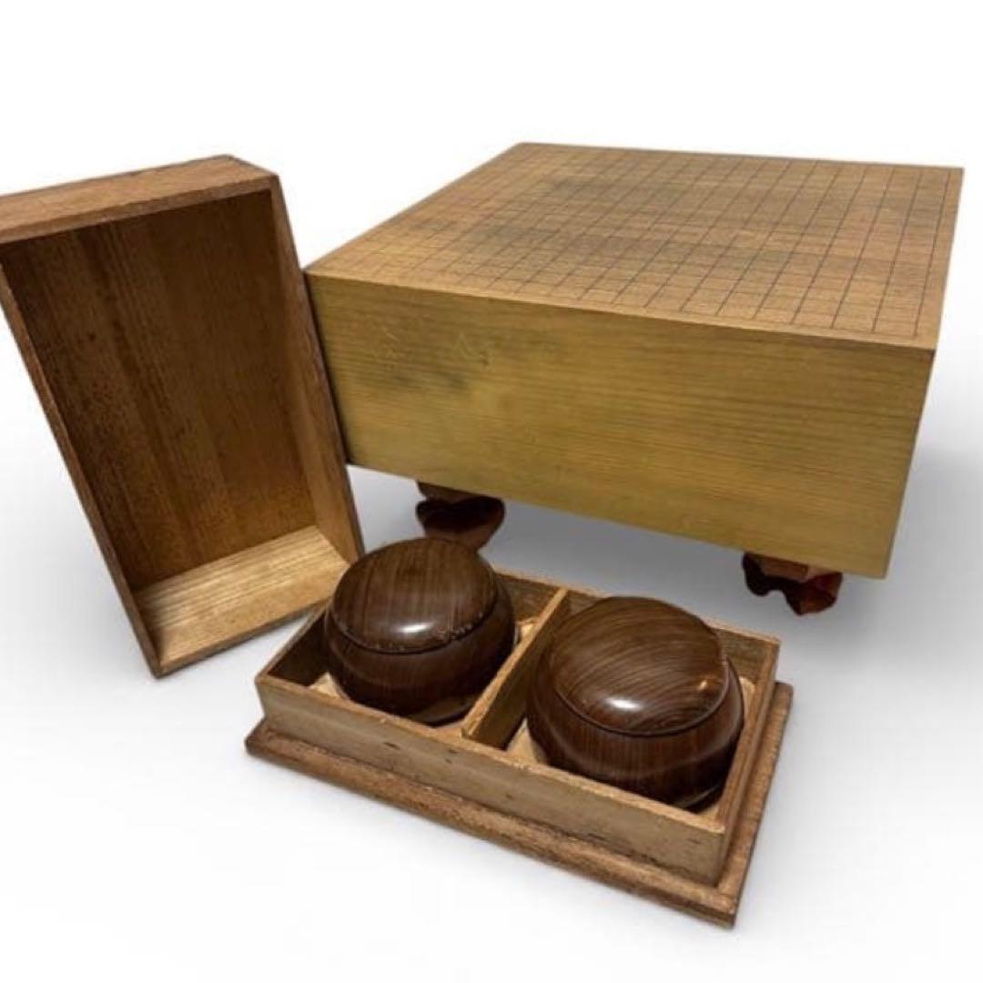 【高級セット】国産 極厚 囲碁 本榧 ヘソ 脚付き 青山基盤店 5寸8分