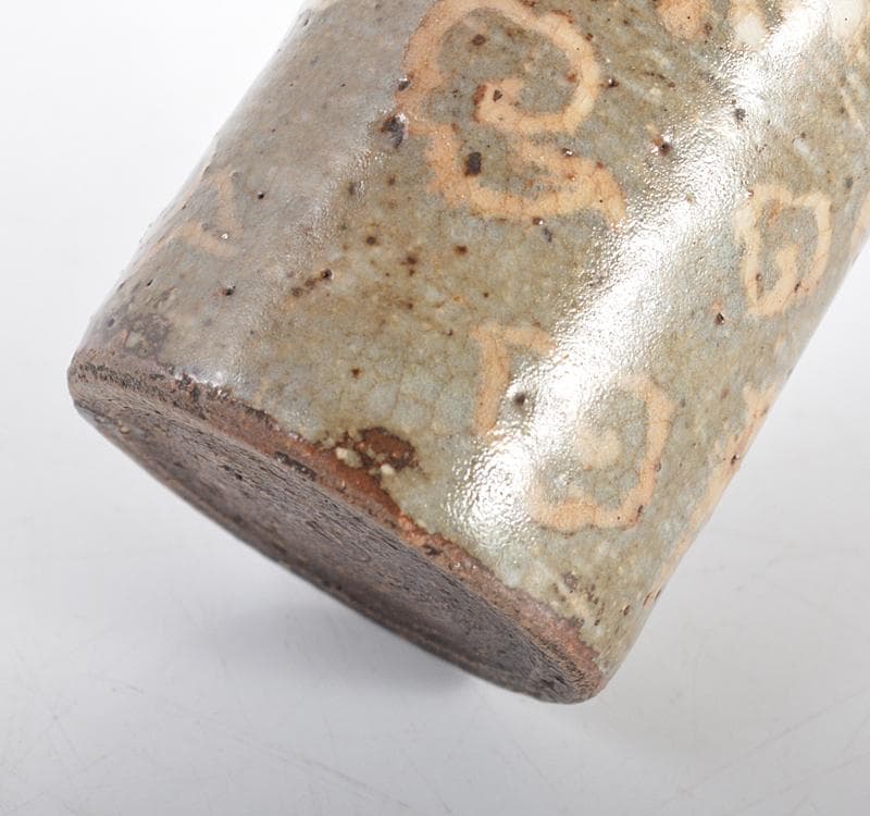 煎茶道具　青木木米　聾米造　象嵌雲鶴文　茶巾筒　時代箱 M　R4301