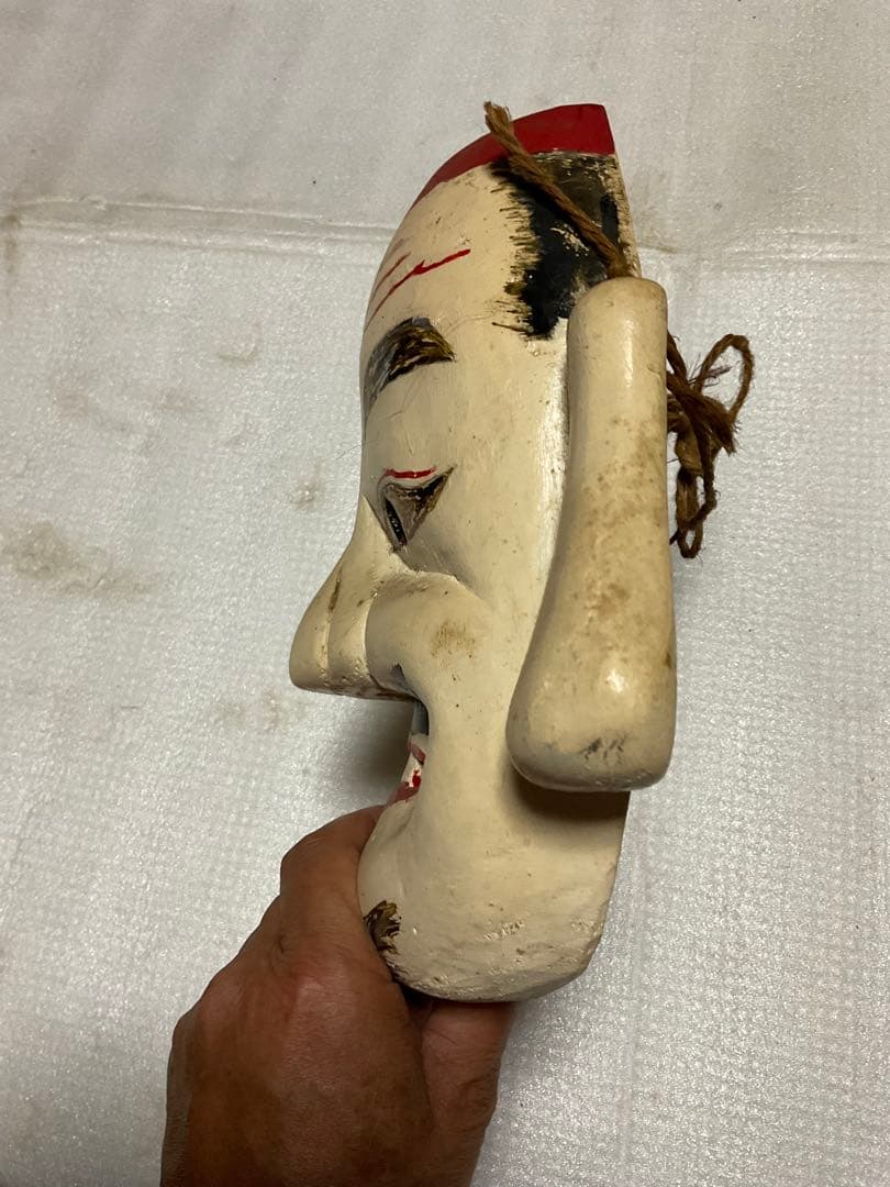 岡山／備前神楽の面／ハンドメイド作。【木製・恵比寿様】。