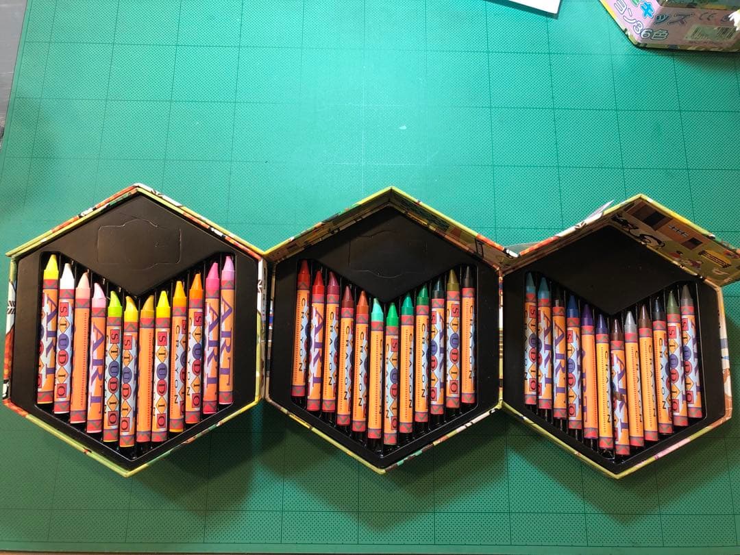 NO.7391 らくがきキッズクレヨン36色　小物入れ 10個