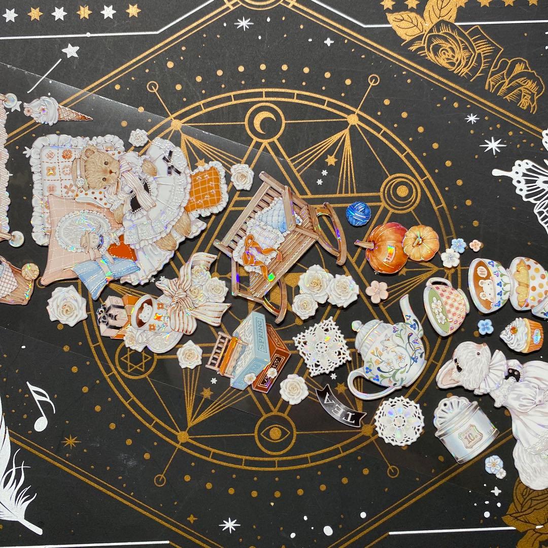 【9257】海外　中古巻　貝殻光マスキングテープ　熊　裁縫　装飾系　残量多め