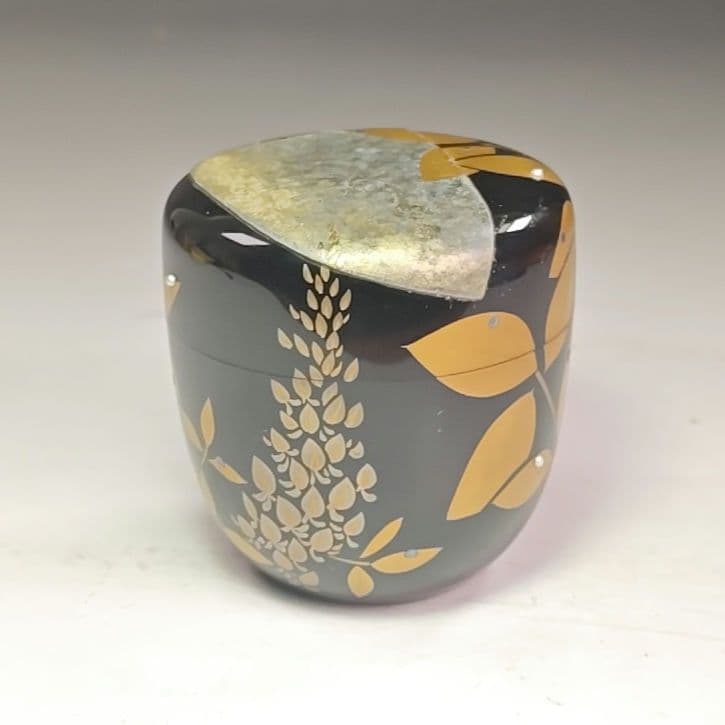 イ936 棗『本間舜華』『露　中棗　共箱』茶道具　漆塗　蒔絵