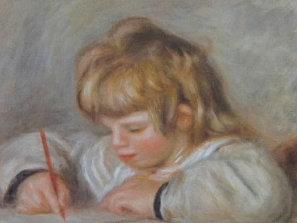 ルノワール、【絵を描くクロード・ルノワール】、希少画集画、新品高級額・額装付