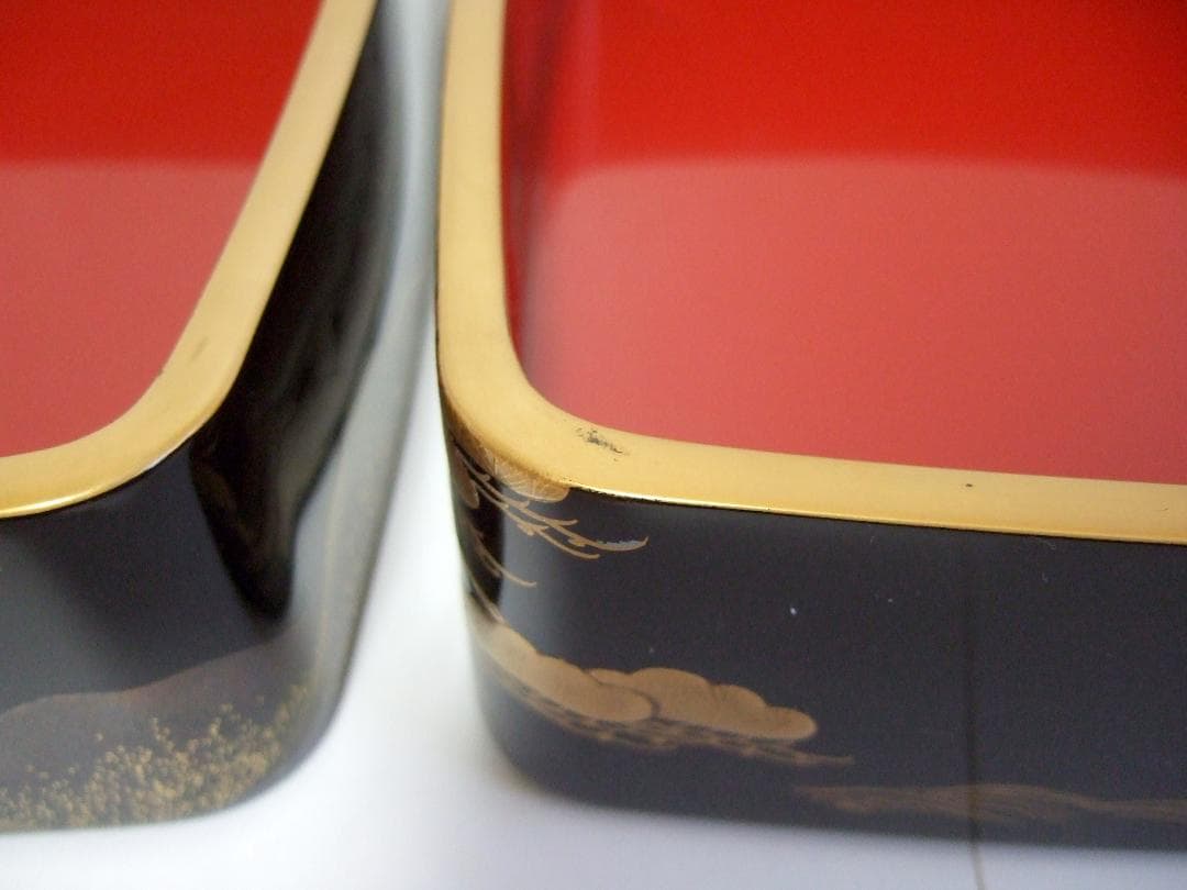 【未使用】輪島塗 池端漆香堂 わじま龍作 本金高蒔絵 三段重 重箱