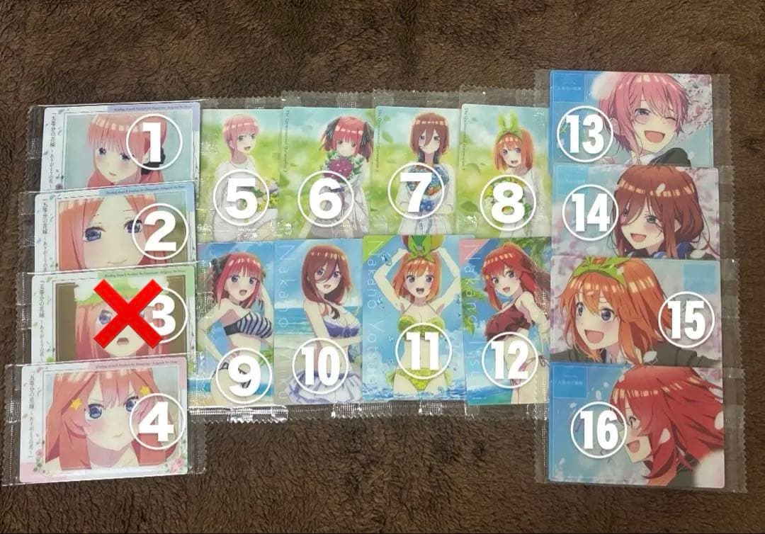 五等分の花嫁カード、シール(バラ売り可)