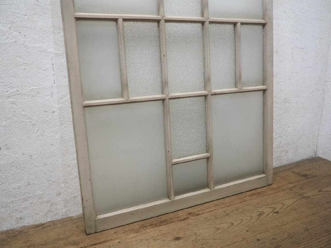 H122,5cm×W89cm ◆アンティーク◆レトロな洋館の古い木枠ガラス戸