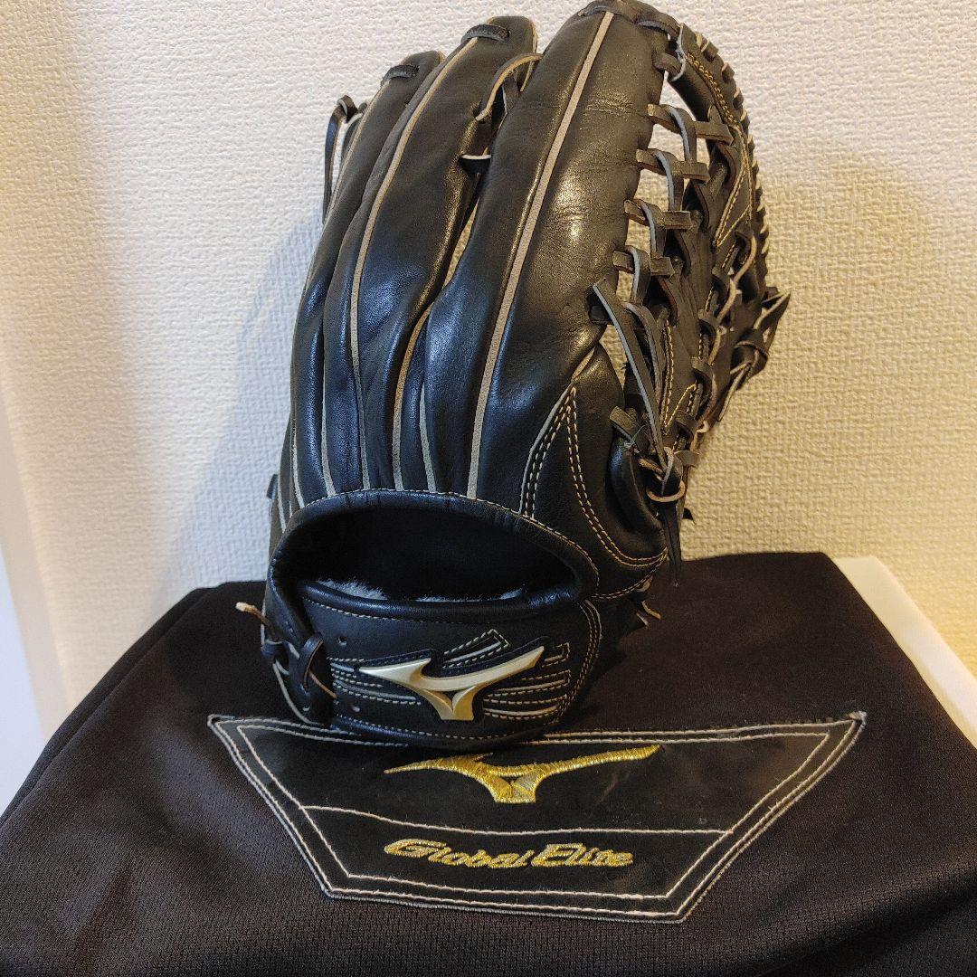 ミズノ グローバルエリート Lシリーズ 右投げ 外野 軟式グローブ　ブラック