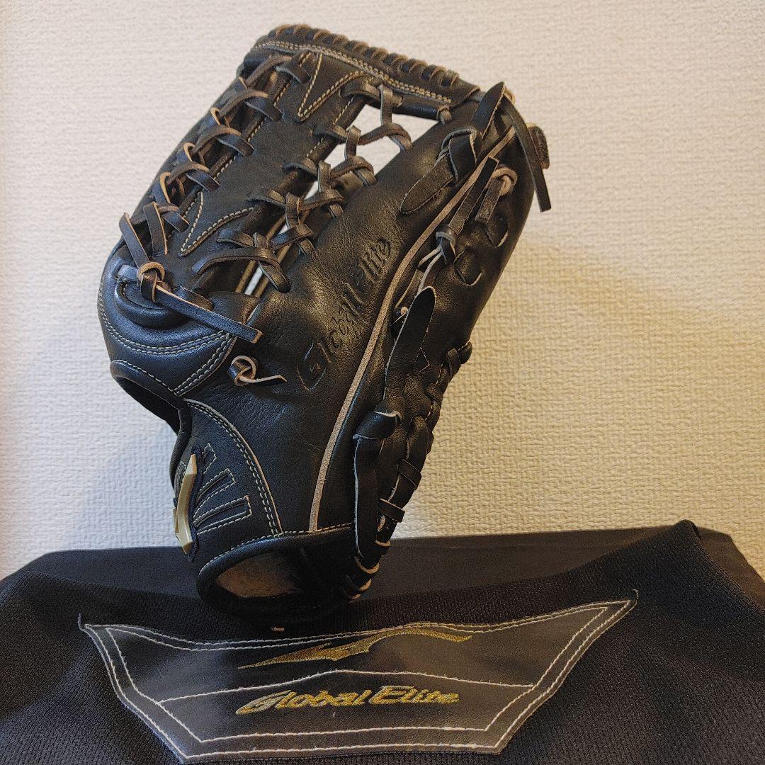 ミズノ グローバルエリート Lシリーズ 右投げ 外野 軟式グローブ　ブラック