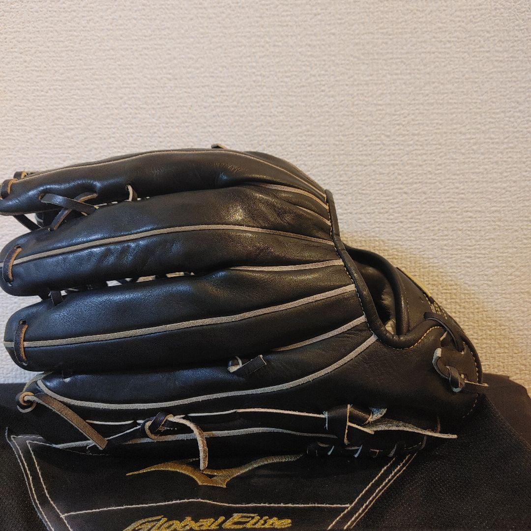 ミズノ グローバルエリート Lシリーズ 右投げ 外野 軟式グローブ　ブラック