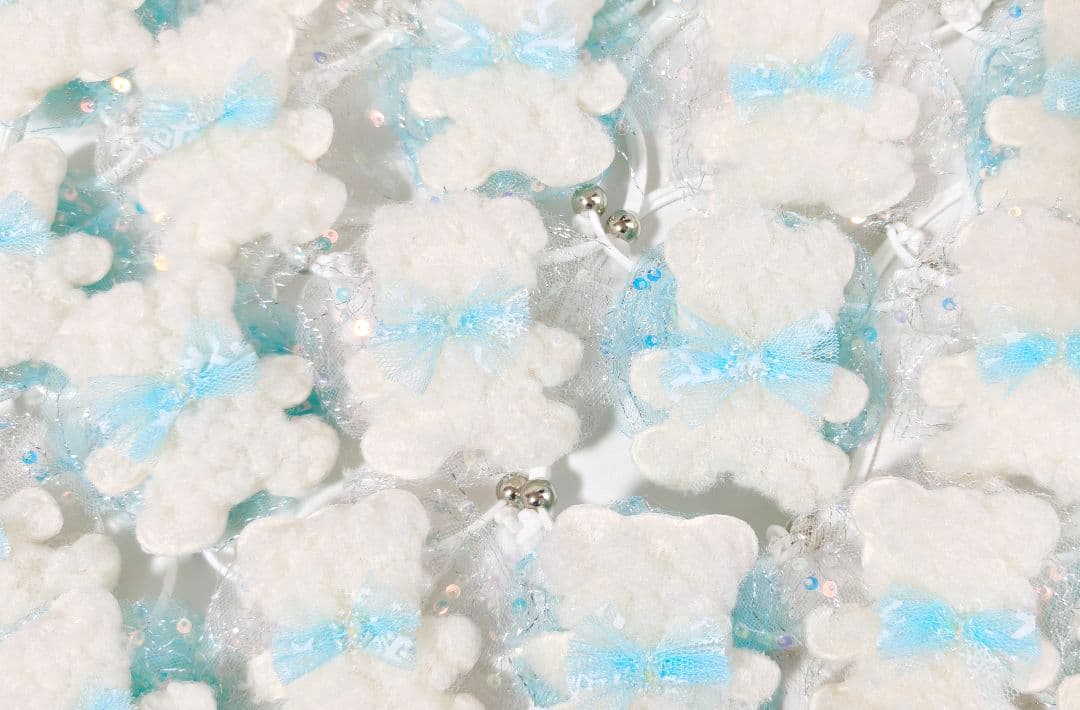 業務用トリミングチョーカー65個+背景布　1月　白くまちゃん　雪の結晶　白熊