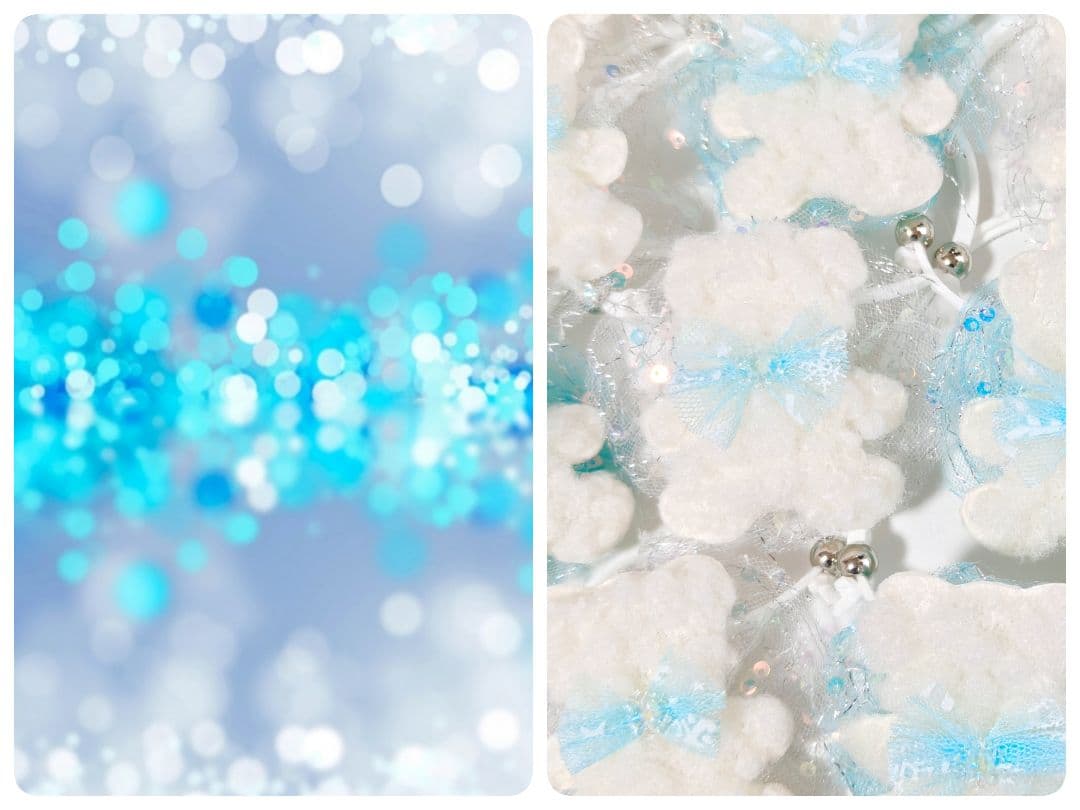 業務用トリミングチョーカー65個+背景布　1月　白くまちゃん　雪の結晶　白熊