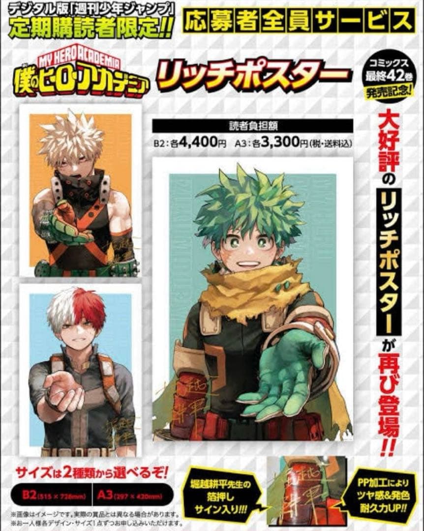 僕のヒーローアカデミアリッチポスター A3 B2 各3種セット