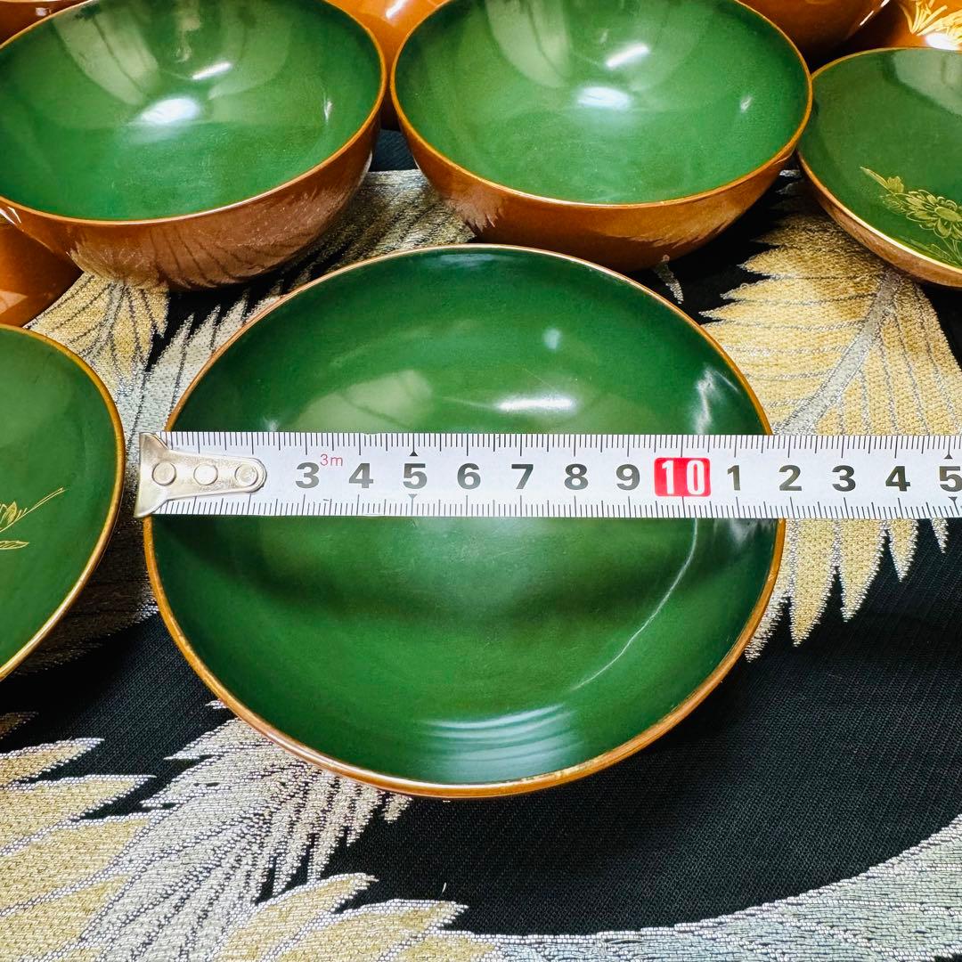 漆器　輪島塗　蒔絵金彩細工　沈金木製　蓋付椀　お煮物椀　吸物椀　10客　骨董品