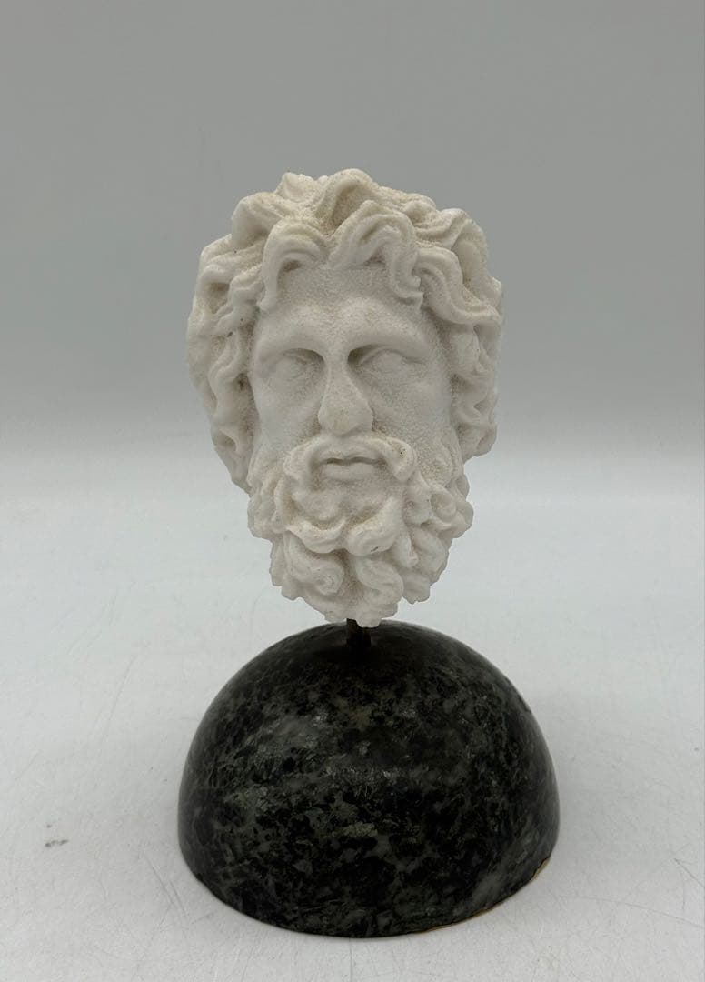 オブジェ　人物　石膏像大理石台　イタリア？ギリシャ？　送料込み250818