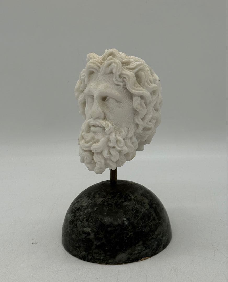 オブジェ　人物　石膏像大理石台　イタリア？ギリシャ？　送料込み250818