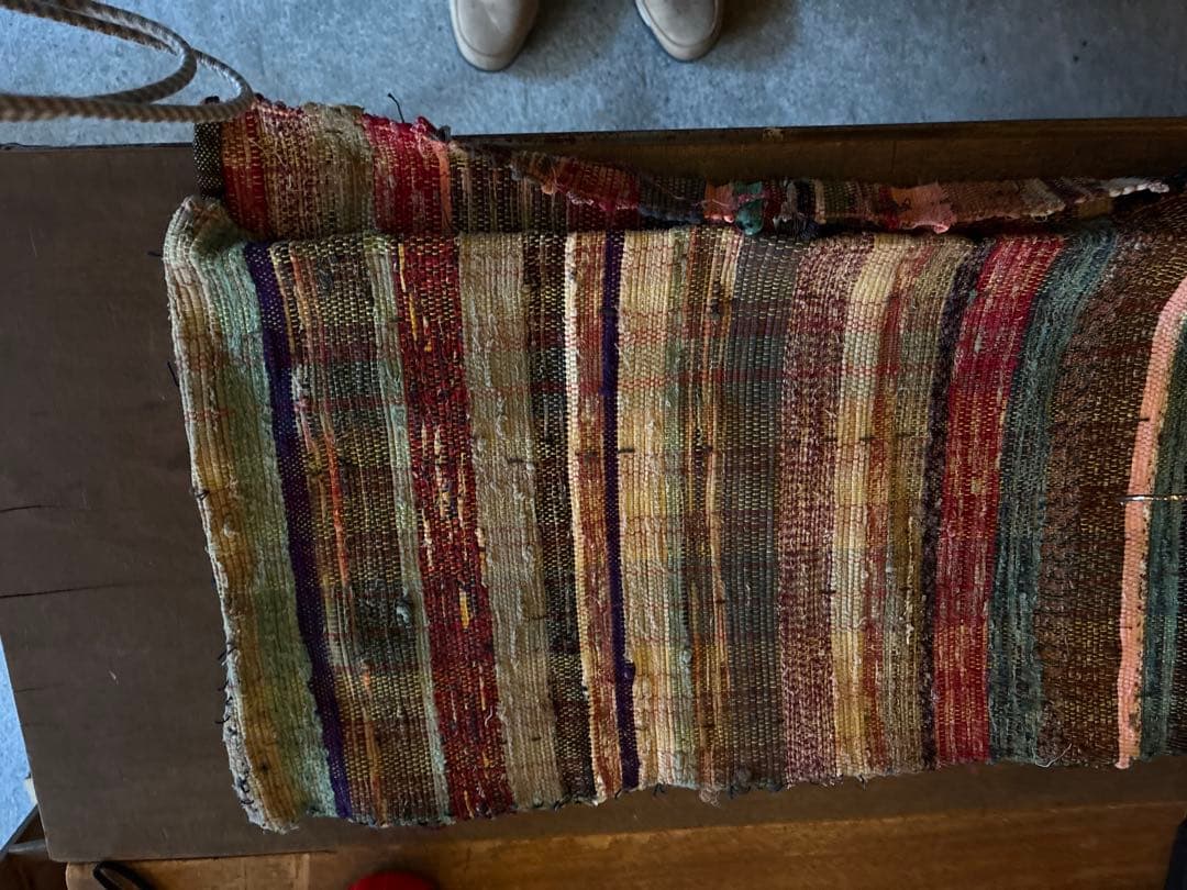 古布　裂織　35×120cm ボロ　アンティーク　ヴィンテージ　裂き織り