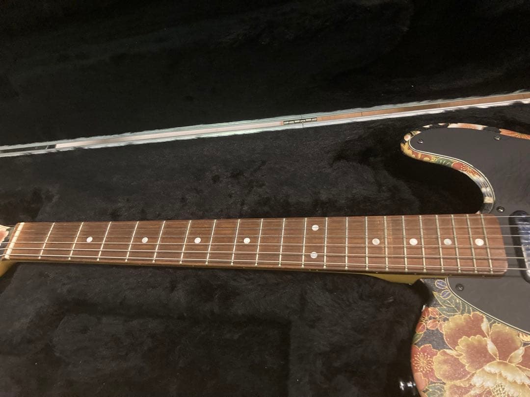 テレキャスター 和風花柄 ハンドメイド オリジナルギター ハードケース付き