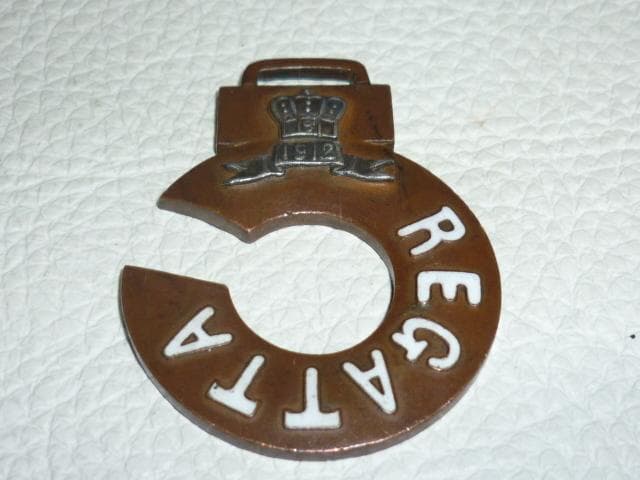 希少美品1912年（明治45年◆日本海軍レガッタ 銀の王冠と七宝製メダル