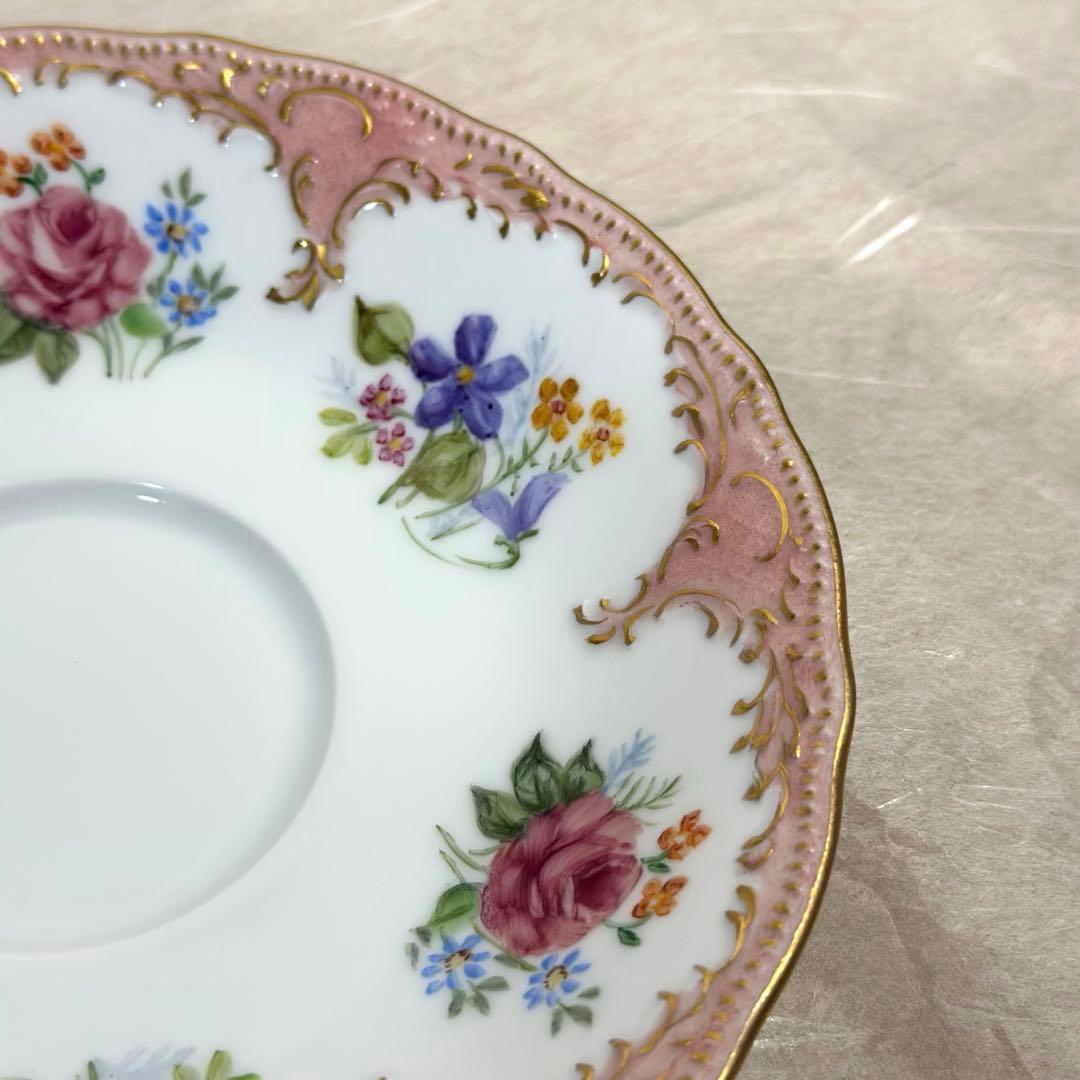 アンティーク　ドレスデン ティーカップ＆ソーサー　ヴィンテージ　一点物