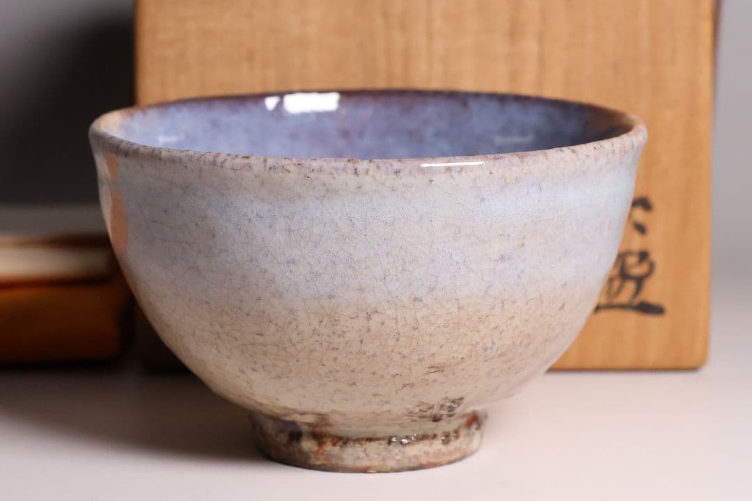 茶道具 萩焼の名工 吉賀将夫 萩茶碗 共箱・略歴 陶芸 抹茶椀【MA584】