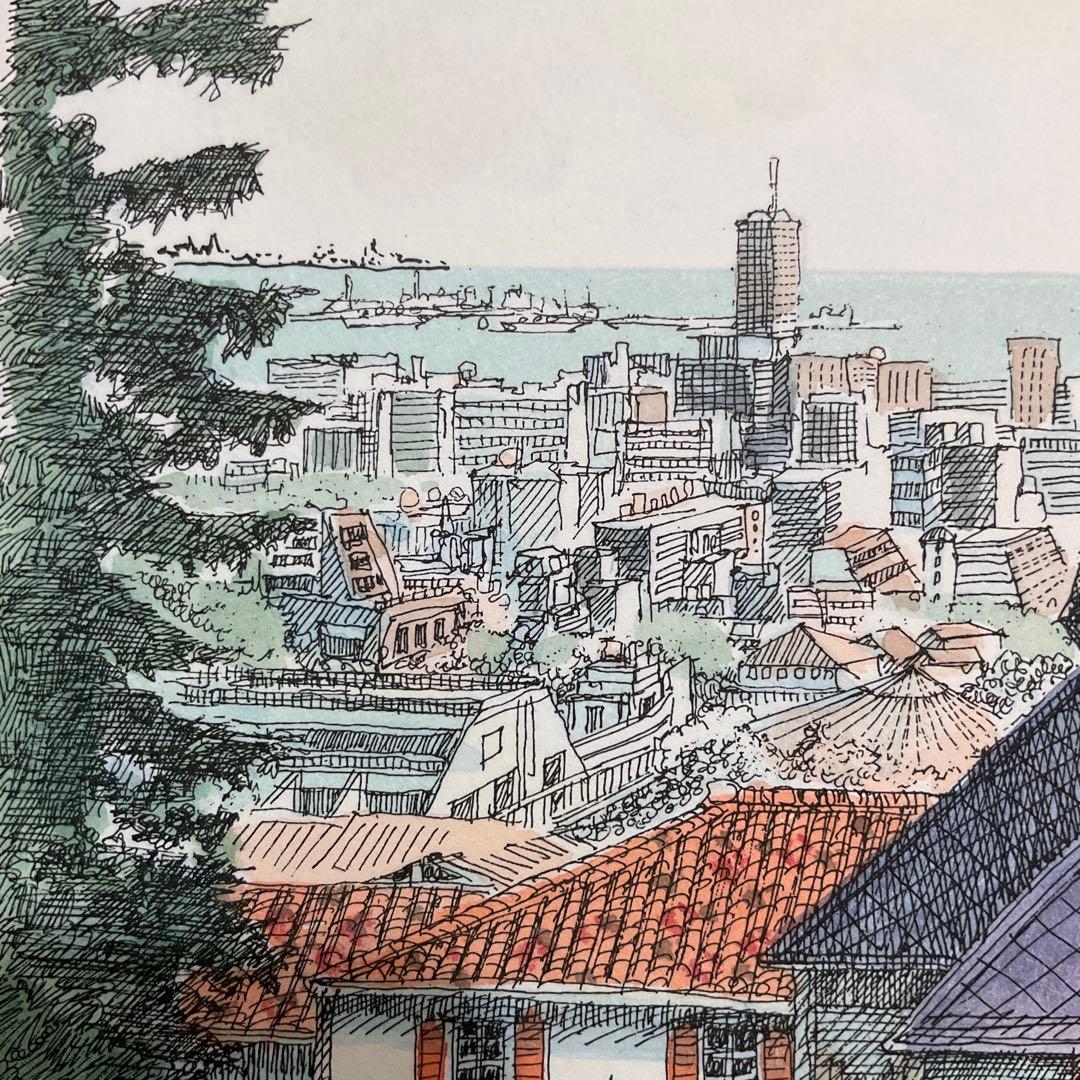 絵画・額縁・織田義郎・風みどりⅣ・リトグラフ+手彩色・美術品・インテリア・雑貨