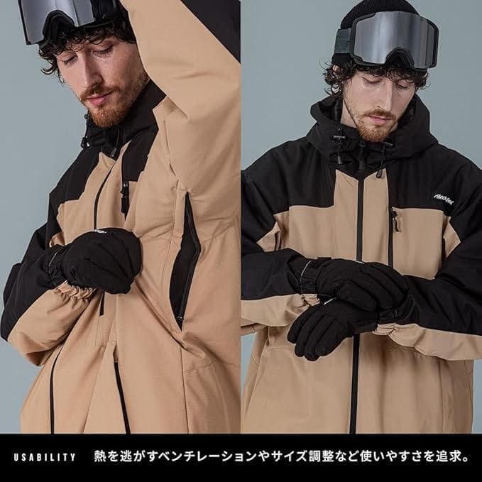 彡新品彡スノーボードウェア 上下セット BLACK ジャケット XL