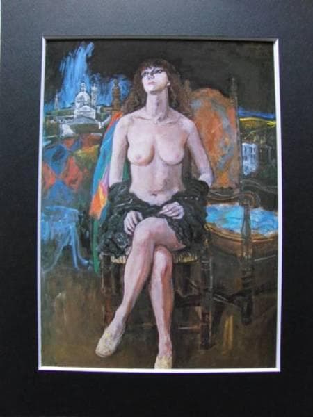 寺島竜一、「想」、希少な画集より、新品高級額・額装付、状態良好