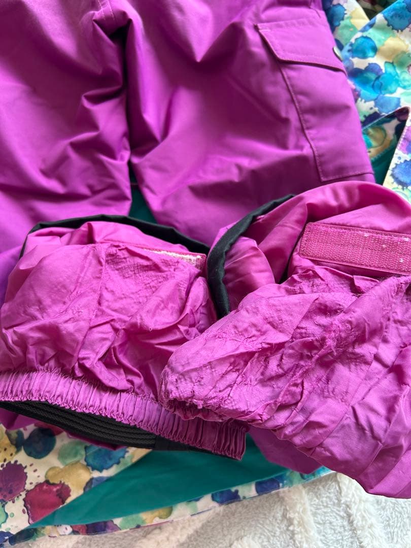 Burton DRYRIDE 子ども用ウェアセット Mサイズ　紫　柄　水玉模様