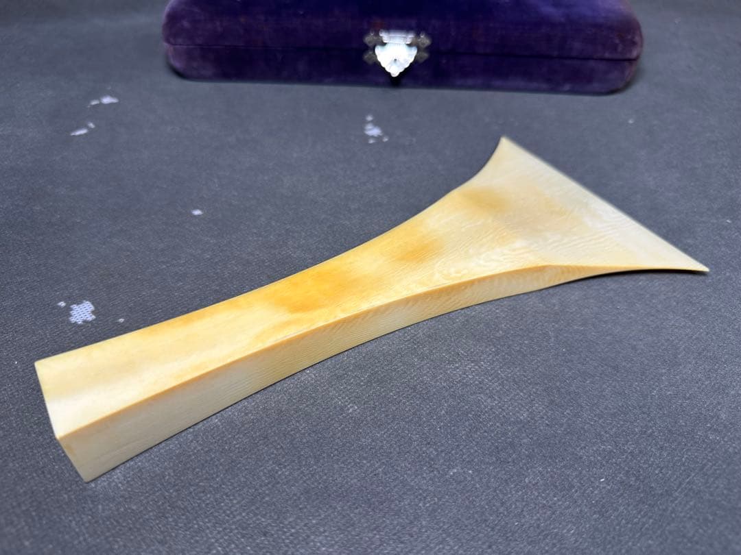 極上　高級　津軽三味線　撥　バチ　天然素材　和楽器　民謡　アンティーク細密細工