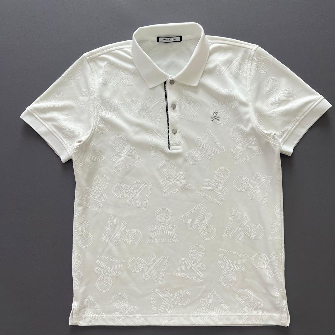 MARK&LONA マークアンドロナ　エンボス　総柄　ロゴ　メンズ　ポロシャツ