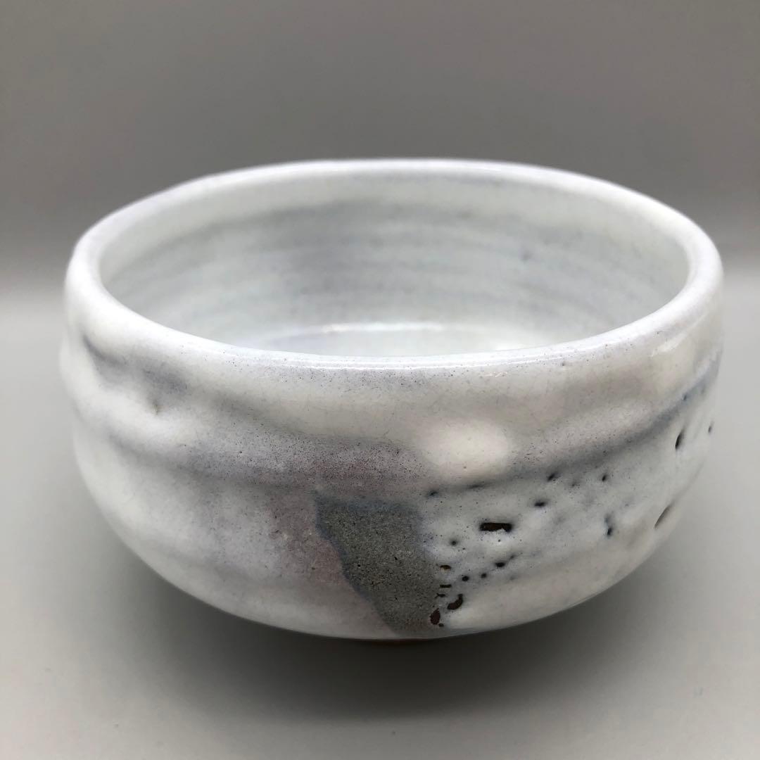 新品未使用木箱入り萩陶苑椿秀窯お茶碗12cm伝統工芸萩焼白萩骨董品茶道具