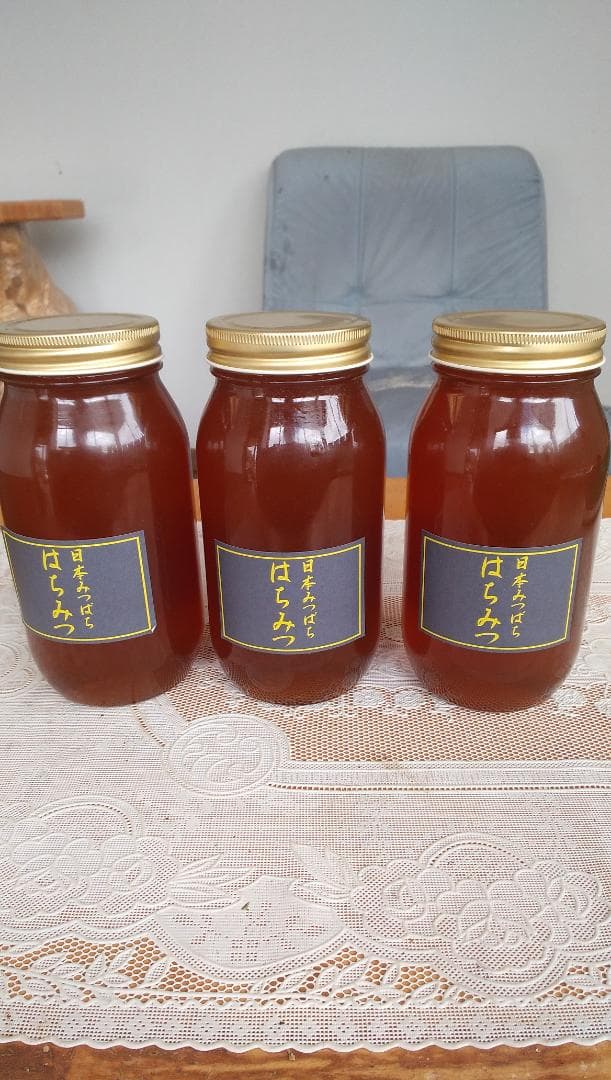 日本ミツバチ百花蜜1000ｇ3本