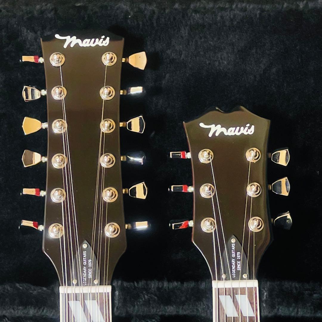 【美品・希少】mavis ダブルネックギター 専用ハードケース付