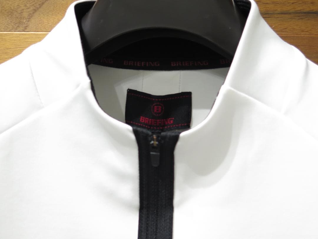 ⓁBRIEFING GOLF ブリーフィングゴルフ 背面ロゴハーフジップシャツ白