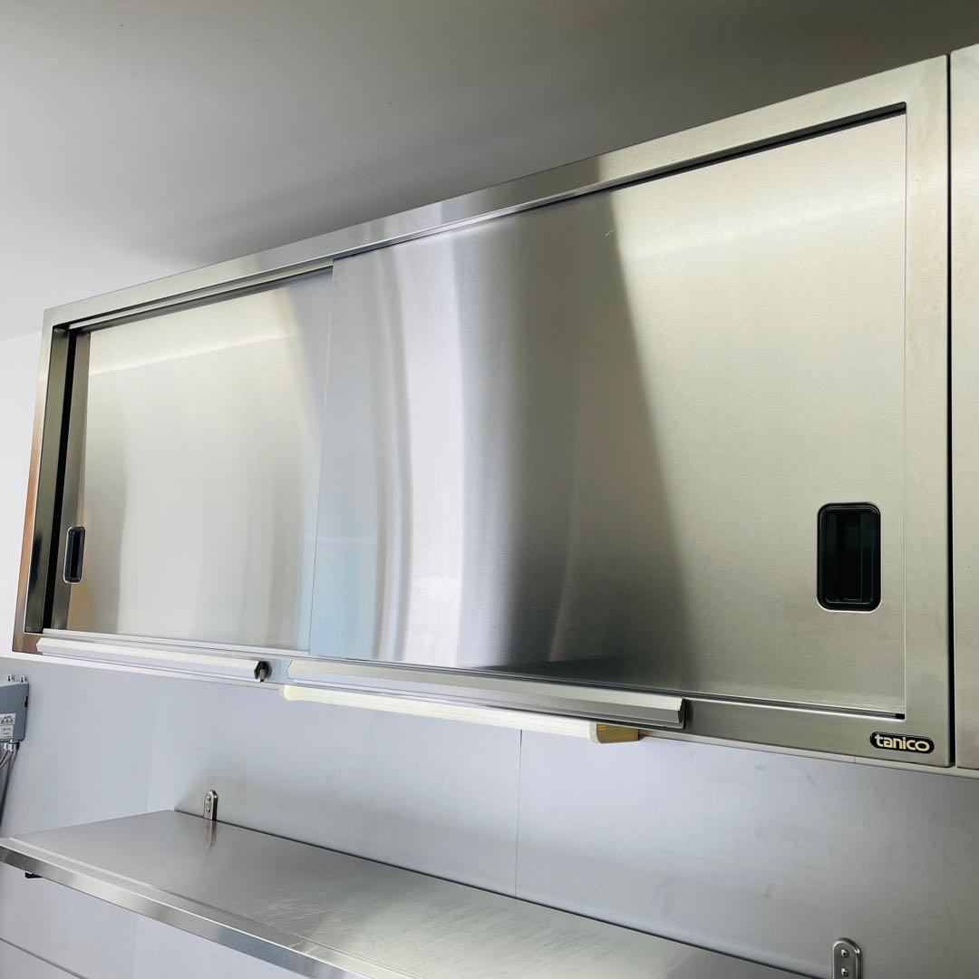 ❶タニコー 業務用 ステンレス 吊戸棚 引戸 150×60×35