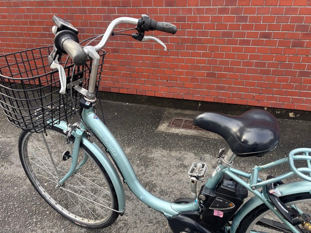ayano BRIDGESTONE 電動アシスト自転車 水色 前面