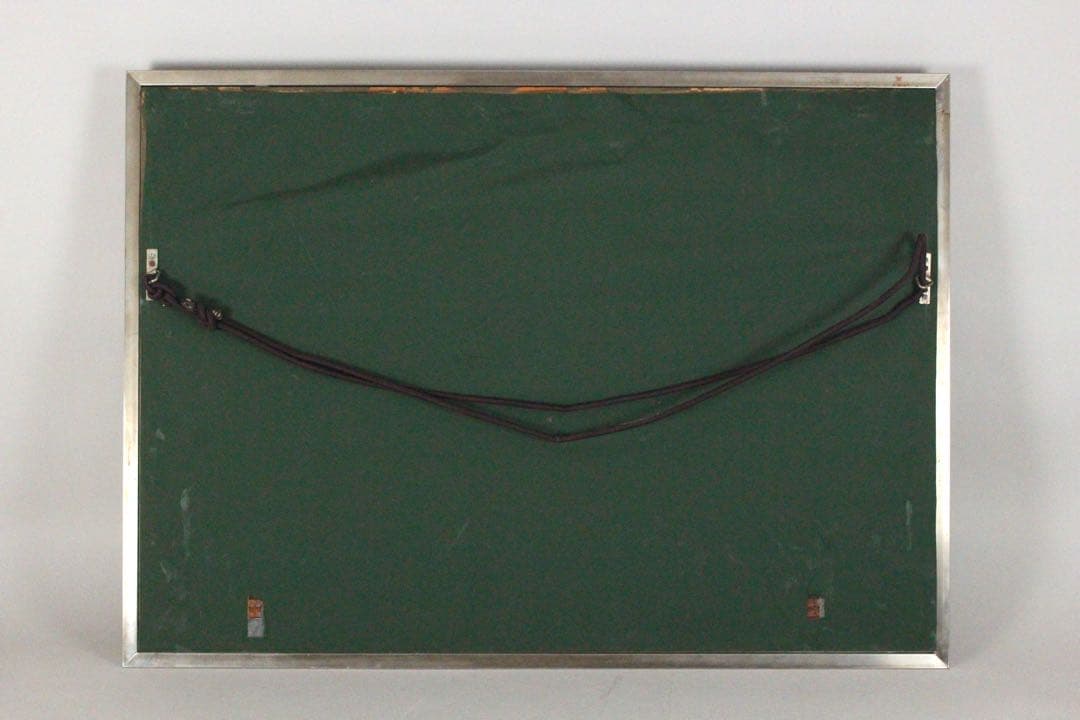 No4943 額装　山本龍洞　遊金魚図　絹本着色　真作　日本画　古美術　送料無料