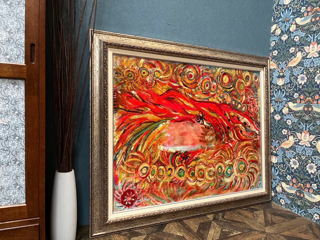 特大 油絵 絵画 インテリア アンティーク 抽象画 額縁