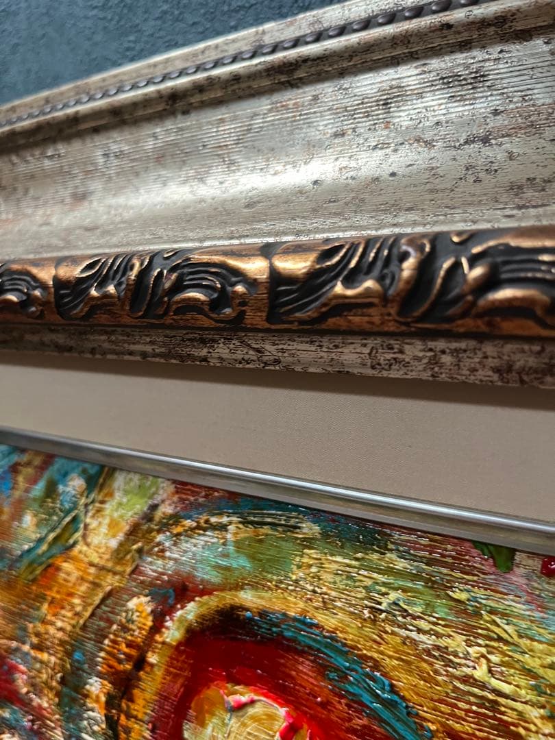 特大 油絵 絵画 インテリア アンティーク 抽象画 額縁