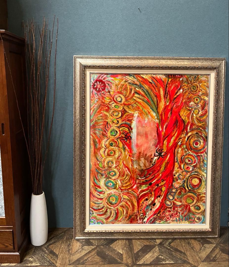 特大 油絵 絵画 インテリア アンティーク 抽象画 額縁