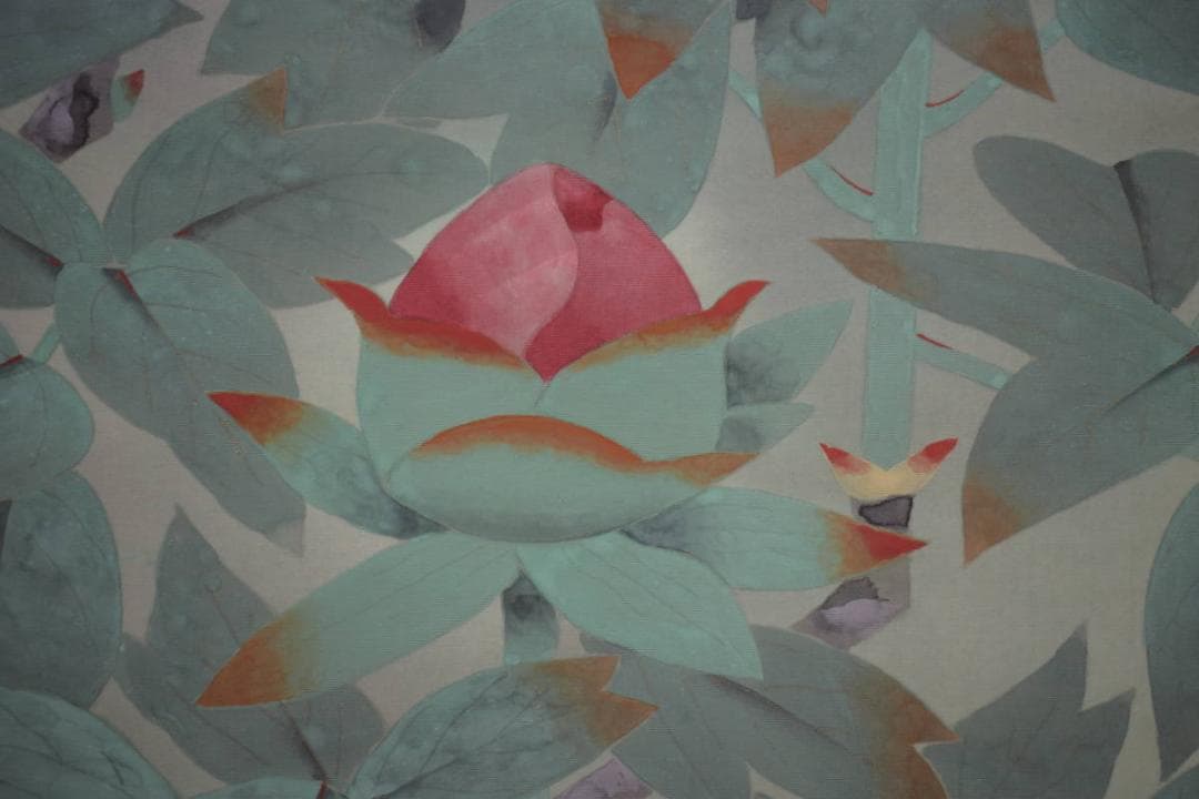 真作/新山晃司/牡丹図/桐共箱二重箱付/布袋屋掛軸HI-936