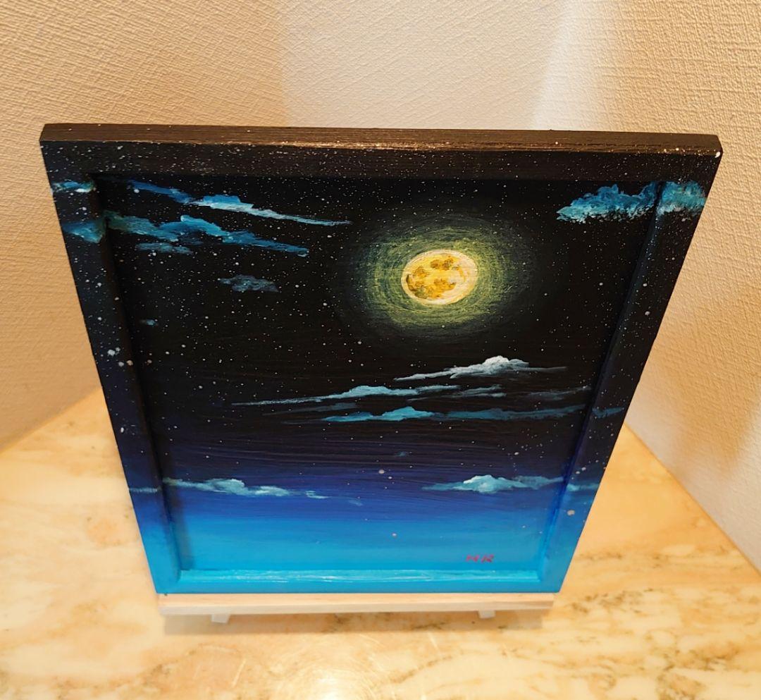 油絵 絵画【満月の夜空】