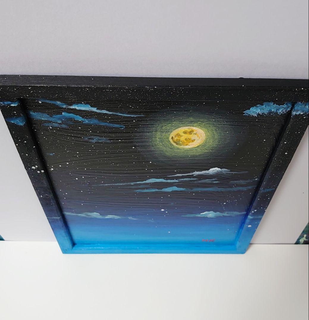 油絵 絵画【満月の夜空】
