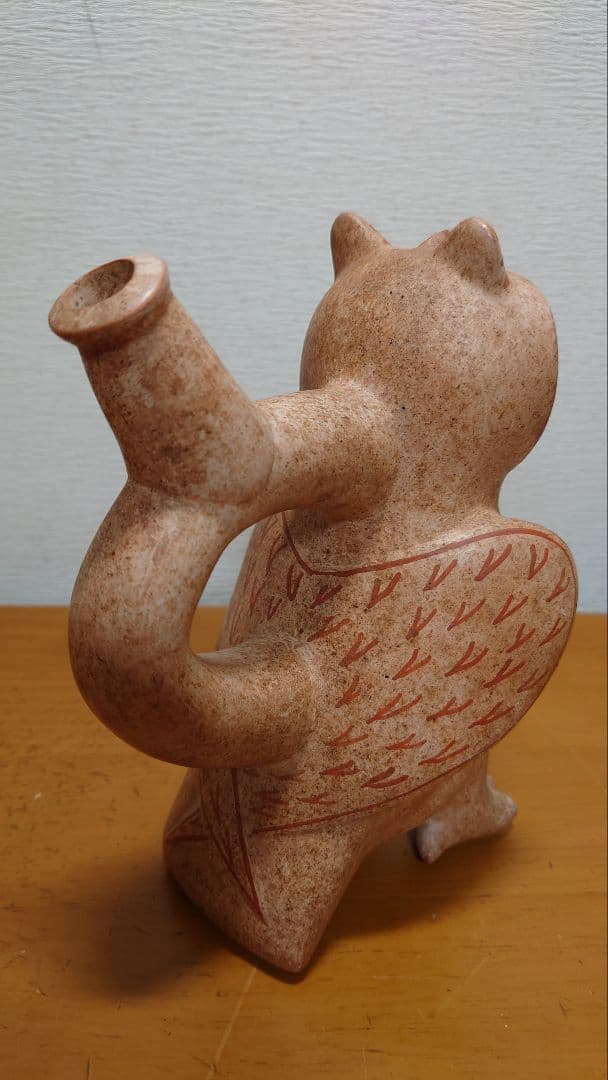 ペルー　モチェ文化　フクロウの土器　リプロ品