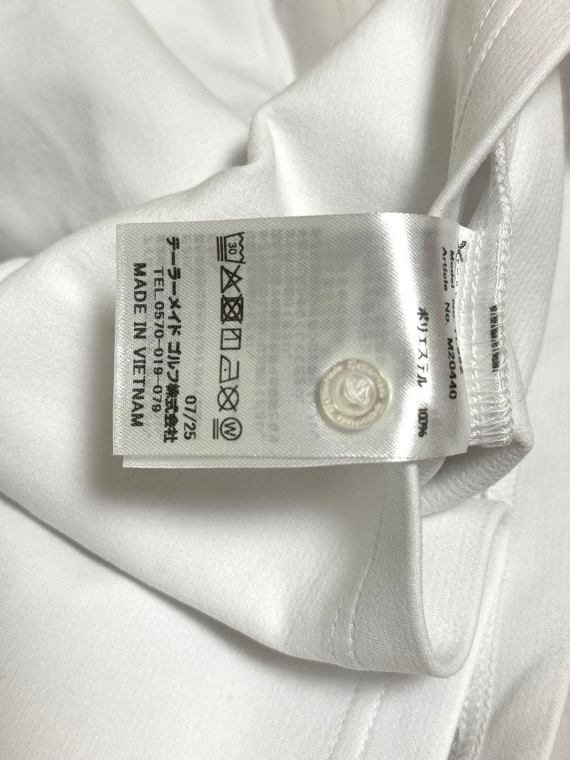 美品テーラーメイド 長袖ポロシャツ S ホワイト