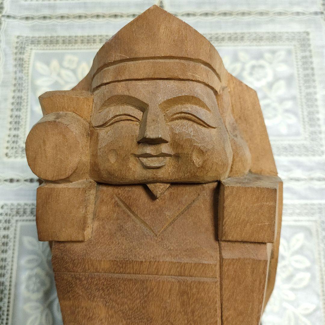 佐々木千秋　一刀彫木彫『大黒天』